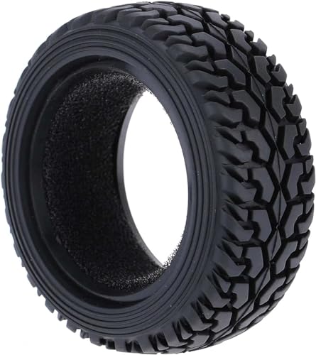 1/10 RC On-Road Car Tyres,WONFAST 4PCS 75mm Rally Grain Car Rubber Tires Sponge Insert for 1:10 RC On Road Run-flating Racing Car Parts for Tamiya HSP HPI Kyosho(Black) - color: 75mm