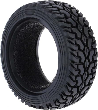 1/10 RC On-Road Car Tyres,WONFAST 4PCS 75mm Rally Grain Car Rubber Tires Sponge Insert for 1:10 RC On Road Run-flating Racing Car Parts for Tamiya HSP HPI Kyosho(Black) - color: 75mm