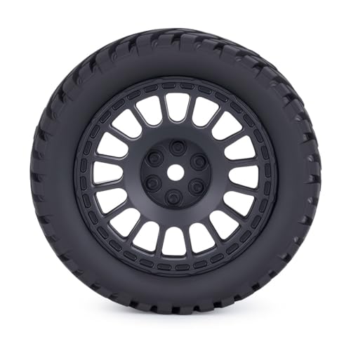 4PCS RC Rally Car Tyres 12mm Hex Hub Wheel Rims Tires NOT Pre-Glued for 1/16 1/14 1/12 1/10 Scale Off Road Buggy On-Road Touring Car Upgrade Parts (Black) - color: Black