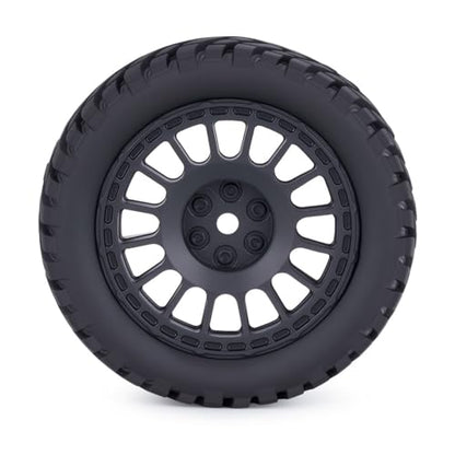 4PCS RC Rally Car Tyres 12mm Hex Hub Wheel Rims Tires NOT Pre-Glued for 1/16 1/14 1/12 1/10 Scale Off Road Buggy On-Road Touring Car Upgrade Parts (Black) - color: Black