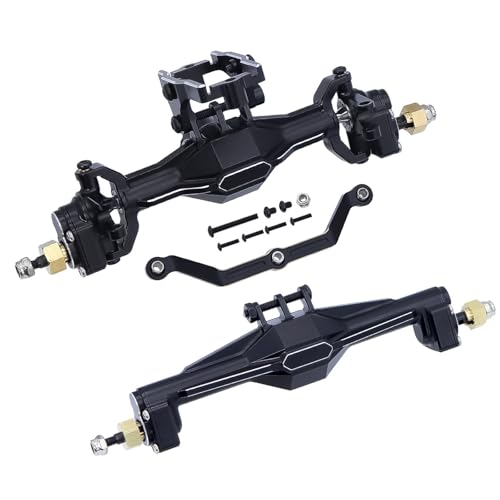 RC Crawler Axle for TRX-4M K10 Ground Clearance +5.5MM Aluminum Alloy CNC Upgraded Front Rear Portal Axle Assembly Axles Kit 1/18 rc Car(Rear and Front) - size: Rear and Front