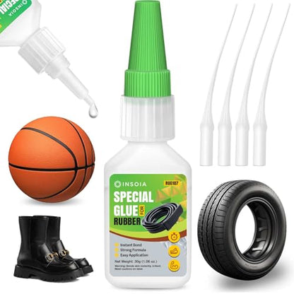 Super Rubber Glue, 20g Heavy Duty Rubber Adhesive for RC Tires, Shoe Soles, Belts, Hoses, Car Seals, Mats, Motorcycle Grips & DIY Repairs – Quick-Dry, Waterproof, Heat-Resistant CA Glue