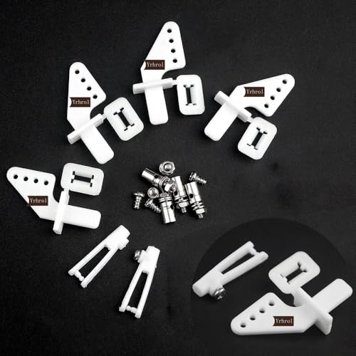 20Pcs Nylon Control Horns 21x10 mm+20Pcs 304 Stainless Steel 1.2 x 450mm Z Push Rods Parts Compatible for RC Airplane Plane Boat Replacement