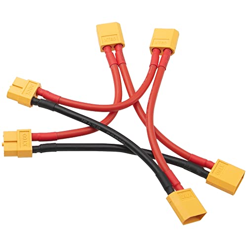2Pcs HIRCQOO RC Car Serial Series Cable Adapter Compatible with XT90 Large Tamiya Traxxas EC5 XT60 EC3 T Plug for RC Truck Boat Lipo Battery ESC (XT60 Plug) - style: XT60 Plug