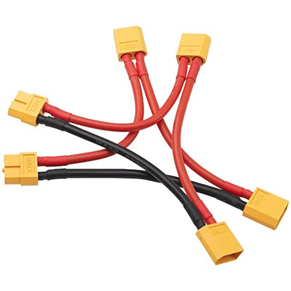 2Pcs HIRCQOO RC Car Serial Series Cable Adapter Compatible with XT90 Large Tamiya Traxxas EC5 XT60 EC3 T Plug for RC Truck Boat Lipo Battery ESC (XT60 Plug) - style: XT60 Plug