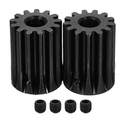 uxcell 2Pcs 1.5 Mod 13T Spur Gear 8mm Bore, 1045 Steel Pinion Gear Black Surface Treatment, 20°Pressure Angle, for Spur Rack and RC Model Car or Motor DIY - size: 1.5 Mod 13T, 8mm