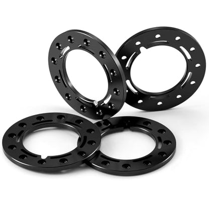 Aluminum 1.55inch Beadlock Ring 1Set/4PCS for AXIAL UTB18 D90 TF2 CC01 AX90069 MST JIMNY 1/10 RC Crawler Truck Car Wheels (Black) - color: Black
