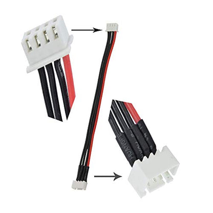 10pcs 3S 4Pins Balance Extension Cable JST-XH Male to Female Connector Plug Lipo Adapter with 5.9inch 22AWG Silicone Wire (3S 4Pins) - size: 3S 4Pins