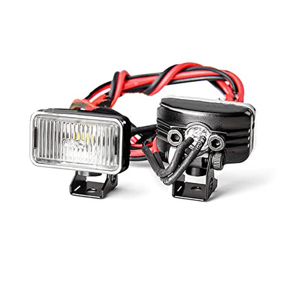 20MM Rectangular Spotlight Retro Simulation Electroplated Reflector Searchlight Headlight for 1:8 1:10 RC Car - color: Standard Transparent Lamp