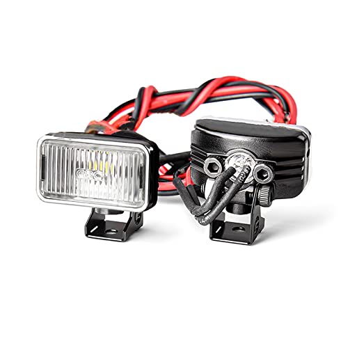 20MM Rectangular Spotlight Retro Simulation Electroplated Reflector Searchlight Headlight for 1:8 1:10 RC Car - color: Standard Transparent Lamp