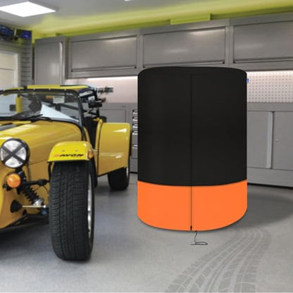 Kayme Tire Cover, Large Tire Storage Bag, Seasonal Spare Tire Storage Cover, Durable Tire Bags Used in Trucks, SUV, Trailer Sun Rain Snow Protection, Fit 32 Inch Tire Diameter-Black Orange | Heavy 420D Oxford, Full Waterproof PVC Layer, All Weather Sun Ra