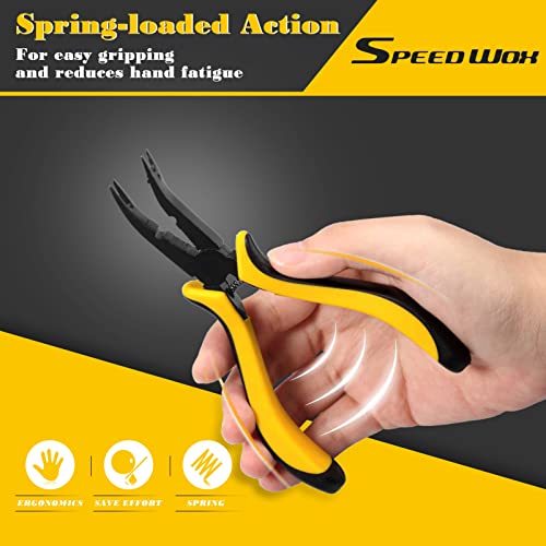 SPEEDWOX Curved Ball Link Pliers RC Tool Curved Tip Bent Head | Ball Joint Pliers, For RC Vehicles Airplane Car, Repair Tool RC Car Plane Tool R/C Pliers Black & Yellow