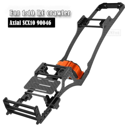 RC Carbon Fiber Frame Chassis w/Gearboxes Upgrades Part for 1/10 SCX10 SCX10 II 90046 90047 RC Crawler Car,Orange - color: Orange - Parts
