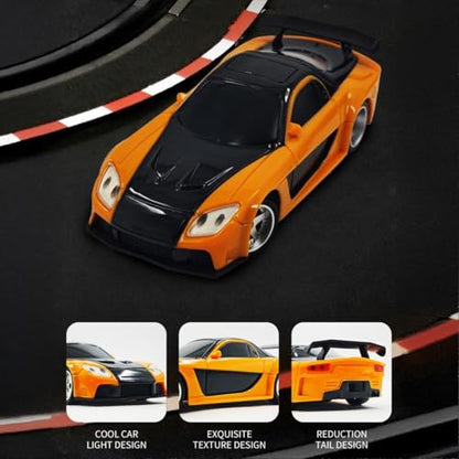 1/43 Scale RC Drift Car, 2.4GHz Full Proportional Mini Racing Car with Lights, 4WD Electric RTR Remote Control Car, Includes Drift & Racing Tires, Traffic Cones, USB Charger,（RTR/Rally Blue） - color: Rally Blue, size: RTR Version