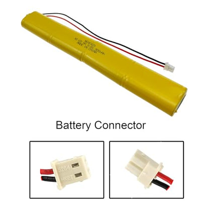 BBAT0043A Ni-Cd 9.6V 900mAh Emergency Light Lighting Fixture Battery Compatible with ELBB003 ELB-B003 ELB-B004 ELBB004 OSI OSA228 DANTONA CUSTOM-306-U BBAT0044A BAA-96 (2 Pack) - size: 2 Pack