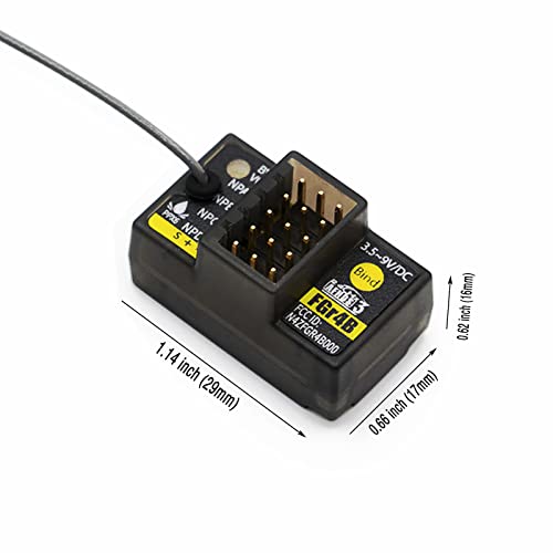 HTLNUZD Flysky FGr4B 4CH AFHDS 3 Receiver for RC Car Boat 2.4Ghz PWM/PPM/i-Bus/S.Bus/i-bus2 Output Compatible FS PL18 NB4 Lite NB4 Transmitter