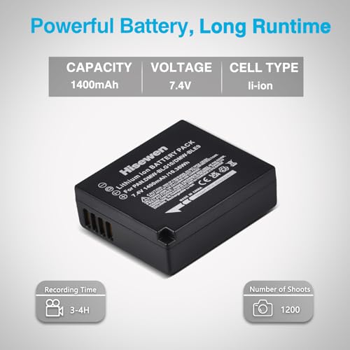 DMW-BLG10 DMW-BLG10PP DMW-BLE9 Battery and Dual Charger for Panasonic Lumix DMC-GX85 DMC-GX80 DMC-ZS60 DMC-ZS100 DMC-GF3 DMC-GF5 DMC-GF6 DMC-GX7K DMC-LX100K DC-GX9 DC-ZS80 DC-G100 DC-ZS200