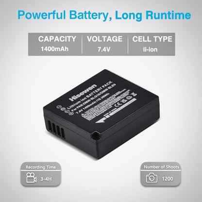 DMW-BLG10 DMW-BLG10PP DMW-BLE9 Battery and Dual Charger for Panasonic Lumix DMC-GX85 DMC-GX80 DMC-ZS60 DMC-ZS100 DMC-GF3 DMC-GF5 DMC-GF6 DMC-GX7K DMC-LX100K DC-GX9 DC-ZS80 DC-G100 DC-ZS200