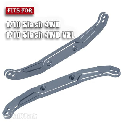RC Body Mount Upgrades Part for 1/10 Slash 4x4 VXL,Aluminum Front & Rear Body Mounts with Body Posts Hops Up,Titanium - color: Titanium - (Upgrades)