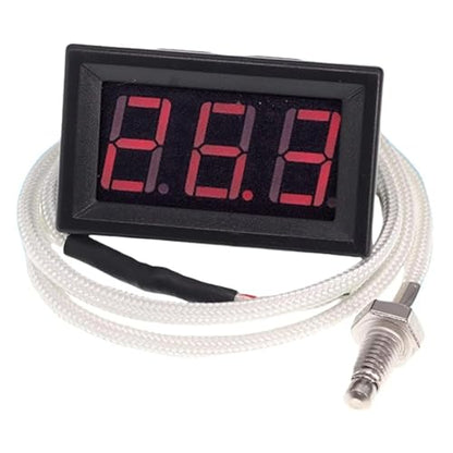 12V Green Fahrenheit Digital Temperature Gauge -58F~239F LED Display Screen with Terminal Wire and 0.5 Meter K-Type Thermocouple