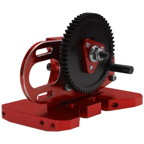 ShareGoo Aluminum 2Low Gearbox Middle Transmission w/Overdrive Gear for LCG Chassis Compatible with Axial SCX10 II III 90046 Capra TRX4 1/10 RC Crawler (Red) - color: Red
