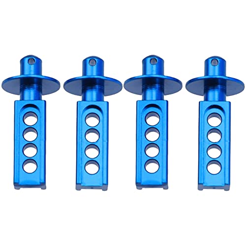 4Pcs Vgoohobby Aluminum Alloy RC Body Post Mounts Compatible with Traxxas Mini E-Revo Mini Slash 1/16 RC Car (Blue) - color: Blue