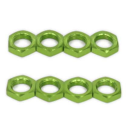 8 pcs Aluminum RC Wheel Nuts 17mm Thread 1.0mm for ARRMA HSP AXIAL FS HIMOTO Redcat Upgraded Hop-Up Parts (Green) - color: Green