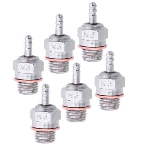 Hobbypark 70117H Hot Glow Plug N3 No. #3 Spark Nitro Engine Parts Replace OS For Traxxas Losi HPI Redcat HSP Himoto RC Car Truck Buggy (Pack of 6)