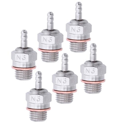 Hobbypark 70117H Hot Glow Plug N3 No. #3 Spark Nitro Engine Parts Replace OS For Traxxas Losi HPI Redcat HSP Himoto RC Car Truck Buggy (Pack of 6)