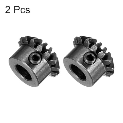 uxcell 2pcs Bevel Gear 0.8 Module 1:1 Reduction Rate 15T 5mm Hole Dia Bevel Pinion Gear 45# Steel, 45 Degree Steering Gear for Hardware Mechanical Rotation, Black - size: 5mm Bore