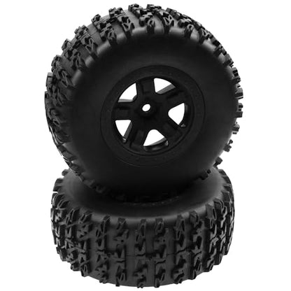 4-Pack RC Short Course Truck Wheels & Tires w/Foam Inserts OD110mm Compatible with Losi Tenacity Traxxas Slash Arrma HPI Redcat Blackout 1/10 RC Short Course,5-Spoke