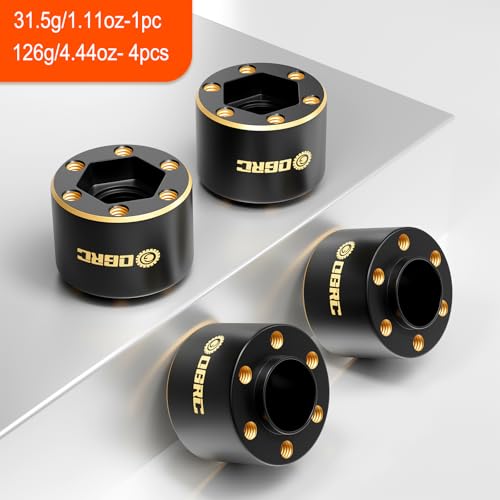 OGRC 1.9" Wheel Adapter 12mm Hex Hub Widen 6mm 9mm 15mm 22mm Brass Weights for SCX10 TRX4 GEN7 GEN8 1/10 RC Crawler (15mm)