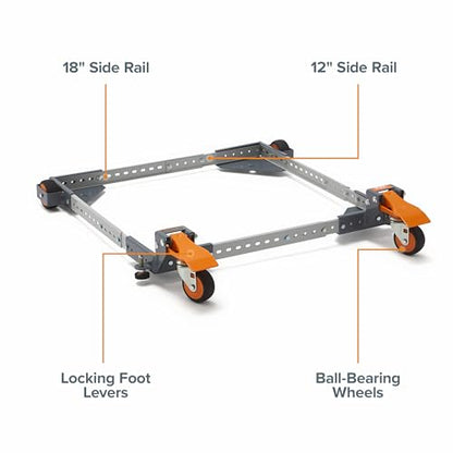 BORA PM-2500 Mobile Base for Shop Equipment - Adjustable Table Saw Base - style: 2 All Swivel Casters