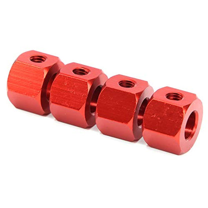 GOWENIC Aluminum Alloy RC Extension Adapter, Hub Combiner Coupler for 5mm to 12mm WPL D12 RC Truck, Wheel Hub Adapter for Car Upgrades (Red) - color: Red