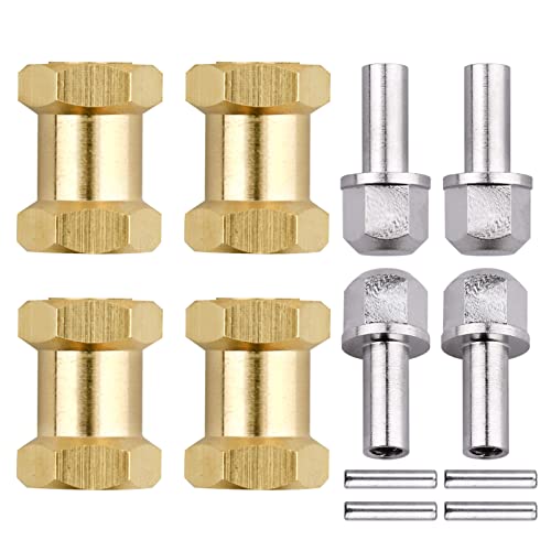 4pcs 12mm Brass Wheel Hex Hub Offset Extension Hex Drive Adapter Combiner Coupler Conversion for 1/10 RC Crawler Axial SCX10 CC01 Jeep Wrangler D90 Wraith (18mm) - size: 18mm