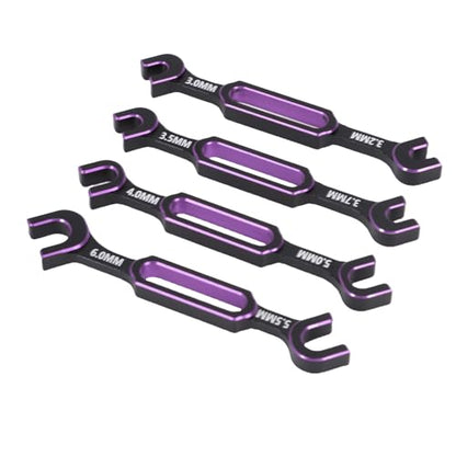 RiToEasysports Rc Tools, Universal 4 Pcs Rc Nut Ball Joint Remover Turnbuckle Wrench for Remote Control Crawler Car Boat (Purple) - color: Purple