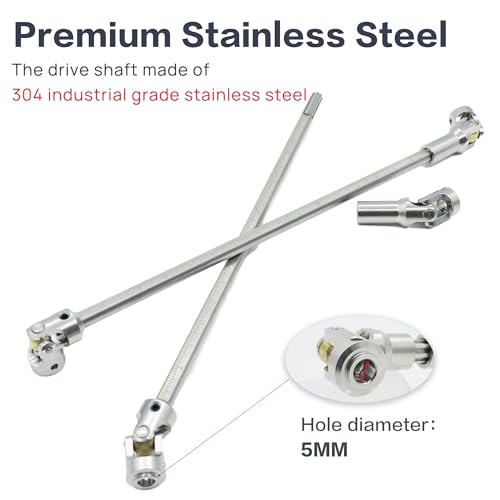 Stainless Steel RC Drive Shaft 2pcs 68-229mm 1/10 RC Crawler(Silver) | Cut to Length Stainless Steel Driveshaft, for 1/10 RC Crawler LCG Rig Sportys Scalers GSPEED Capra SCX10 Pro Element DIY - color: Silver