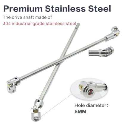 SCX10 Drive Shaft 2pcs 68-229mm Cut to Length Stainless Steel Driveshaft for 1/10 RC Crawler LCG Rig Sportys Scalers GSPEED Capra SCX10 Pro Element DIY SCX10(Silver) - color: Silver