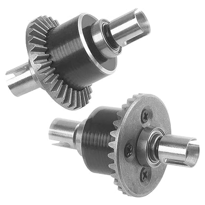 ShareGoo Metal Gearbox Housing Differential Cover & Differential Gear Set & Central Drive Shaft Compatible with WLtoys 144010 144001 144002 1/14 RC Car Upgrade Part (Red) - color: Red
