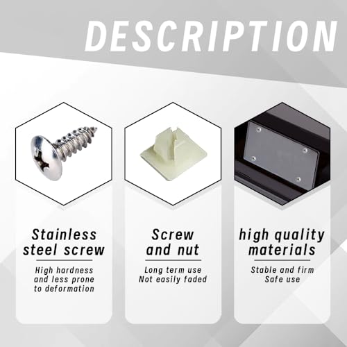 License Plate Screws with Nylon Inserts - Stainless Steel Rust Proof License Plate Screws for Securing License Plates, Frames & Covers 4755299 3907444 A11719 - color: White-K6