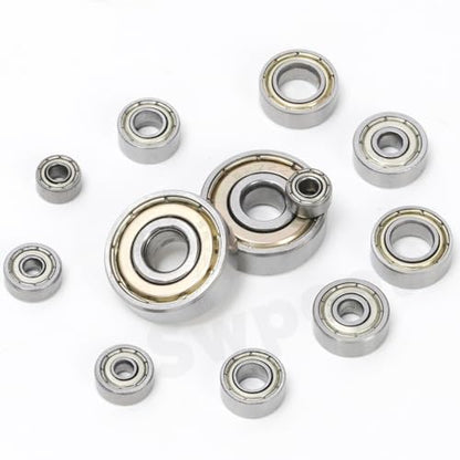 Swpeet 40Pcs 623ZZ Ball Bearings Assortment Kit, 3 x 10 x 4mm Carbon Steel Deep Groove Bearings, Miniature Bearings, Double Shielded - size: 623ZZ-40PCS, style: Carbon Steel