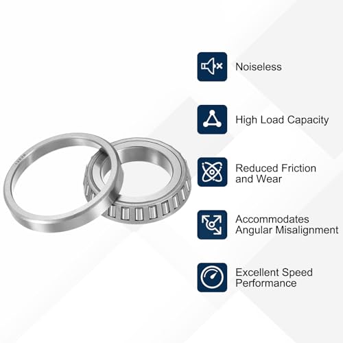 uxcell 13889/13836 Tapered Roller Bearing Cone and Cup Set, 1.5" Bore x 2.5625" OD x 0.5" Thick, Chrome Steel Taper Bearing Set, ABEC-3 - size: 13889/13836
