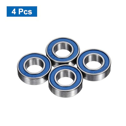 uxcell 4 Pcs 688-2RS Deep Groove Micro Bearing, 8x16x5mm Double Rubber Sealed Chrome Steel Small Bearings (ABEC5, Z4 Low Noise) - size: 688-2RS