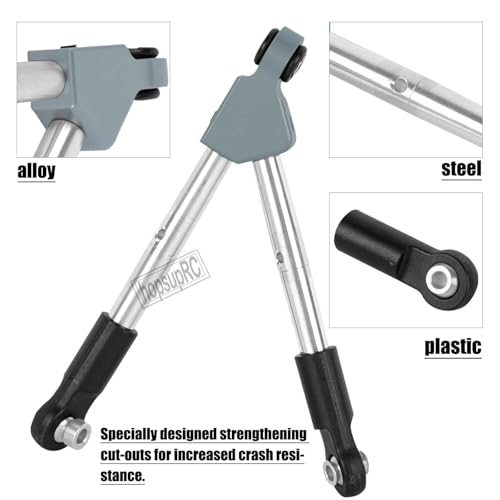 7075 Aluminum C Hub Front Tie Rods with Stabilizer Upgrade Parts for 1/10 Slash 4X4 4WD LCG.Titanium - color: Titanium(for 1/10)