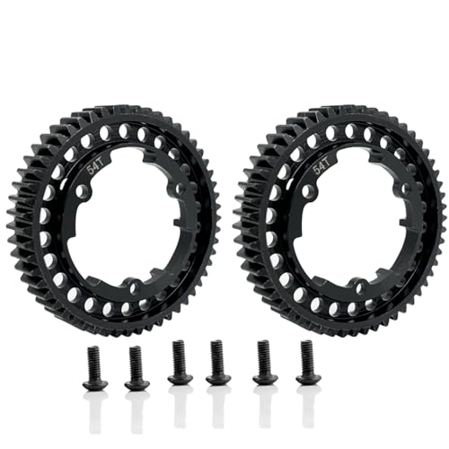 2pcs 6449 45#Steel 54T 1 Mod Hardened Steel Spur Gear for Traxxas 1/10 E-Revo 2.0 VXL 1/5 X-Maxx Maxx 1/7 XO-1 (54T) Upgrade Parts - color: 54T