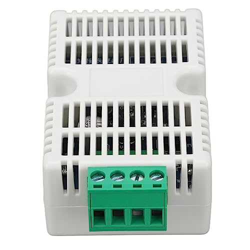 RS485 Temperature Humidity Transmitter, DIN Rail Sensor Module with Digital Chip Industrial Monitoring for PLC Cabinet Server Room ABS DC12V 1 Pack