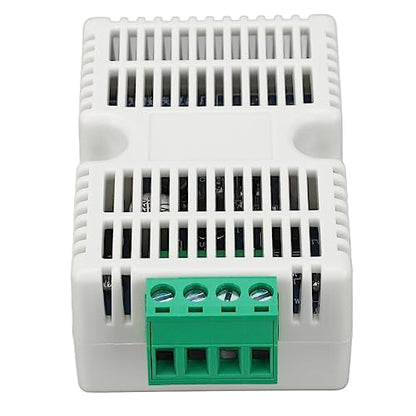 RS485 Temperature Humidity Transmitter, DIN Rail Sensor Module with Digital Chip Industrial Monitoring for PLC Cabinet Server Room ABS DC12V 1 Pack