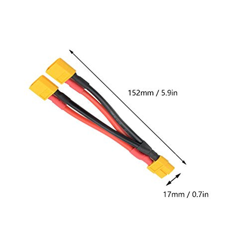 FLY RC 2pcs XT60 Parallel Battery Connector Cable Extension | Y Splitter, For DJI Phantom, RC Mode Helicopter, Quadcopter - style: XT60 Parallel Connector