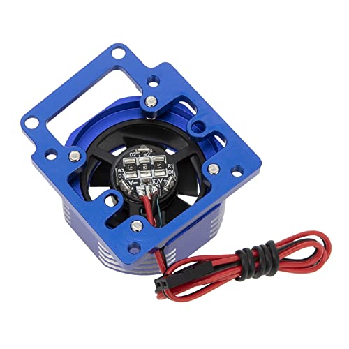 DKKY RC Motor Cooling Fan Heatsink 21000 RPM for Traxxas 1/8 4WD Sledge Motor with LED Light, Blue - color: Blue