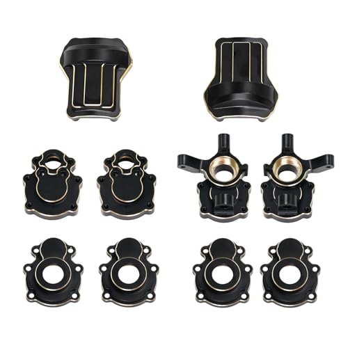 1/10 RC Crawler FMS FCX10 295g Brass Counter Weight Upgrades Kit, Brass Portal Covers Weights/Axle Diff Cover/Inner Portal Covers/Steering Knuckles for 1/10 FMS FCX10 K5 Upgrades Part